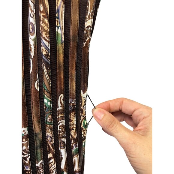 Vintage 90s CACHE Spaghetti Strap Brown Chocolate Party Cocktail Dress Size 8 - Picture 16 of 16